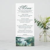 Watercolor Lake Tahoe Elegant Rustic Wedding Menükarte (Stehend Vorderseite)
