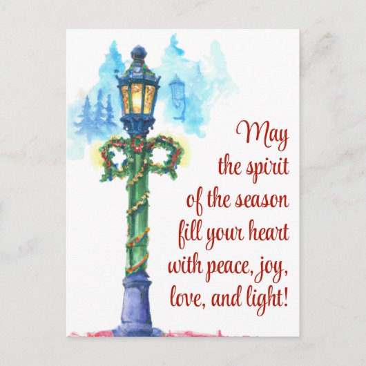 Watercolor Lamp Post Festivals Weihnachten (Vorderseite)