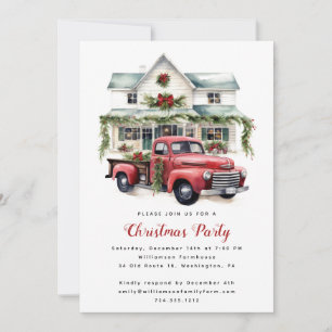 Watercolor-Land-Weihnachtsfest Offenes Haus  Einladung