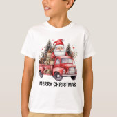 Watercolor Land Weihnachtswagen hinzufügen Text Sa T-Shirt (Vorderseite)