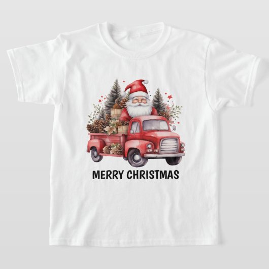 Watercolor Land Weihnachtswagen hinzufügen Text Sa T-Shirt (Ablage )