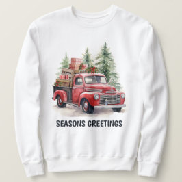 Watercolor Land Weihnachtswagen hinzufügen Text Sweatshirt