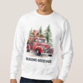 Watercolor Land Weihnachtswagen hinzufügen Text Sweatshirt (Vorderseite)