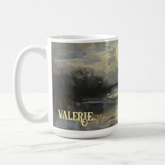 Watercolor Landscape Custom Name Mug Kaffeetasse (Links)