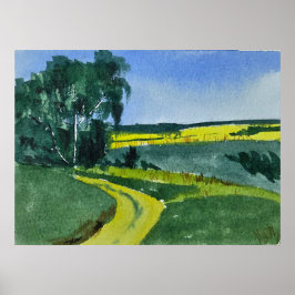Watercolor Landscape Painting  Poster