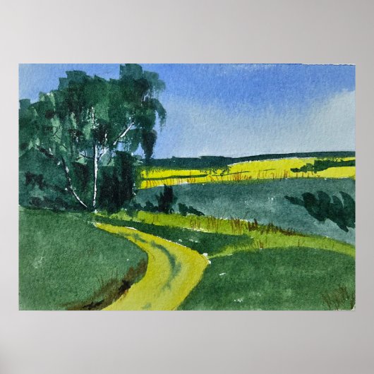 Watercolor Landscape Painting  Poster (Vorne)