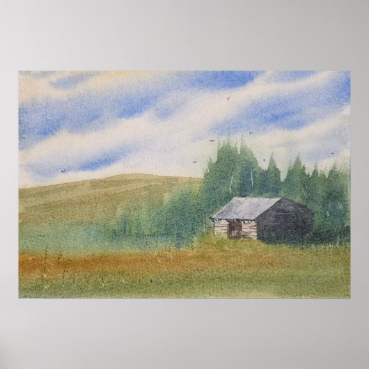 Watercolor Landscape Painting Poster (Vorne)