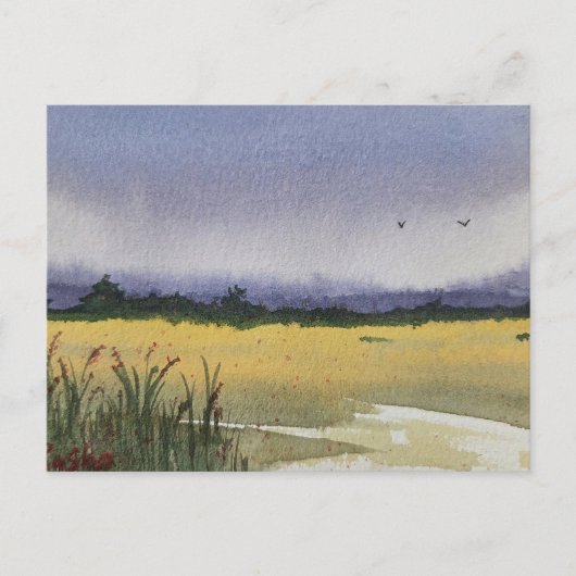 Watercolor Landscape Painting Postkarte (Vorderseite)