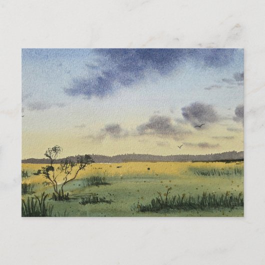 watercolor Landscape Painting Postkarte (Vorderseite)