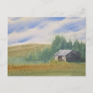 Watercolor Landscape Painting Postkarte