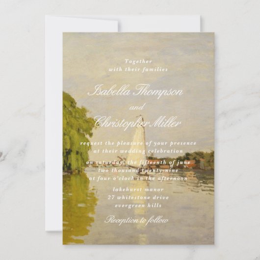 Watercolor Landscape Wedding Invitation Einladung (Vorderseite)