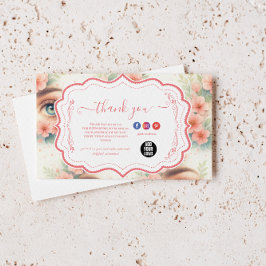 Watercolor Lash Artist Dankeskarte