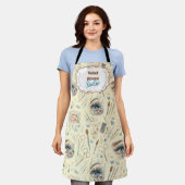 Watercolor Lash Artist Floral Beauty Studio Schürze (Getragen)