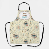 Watercolor Lash Artist Floral Beauty Studio Schürze (Vorderseite)