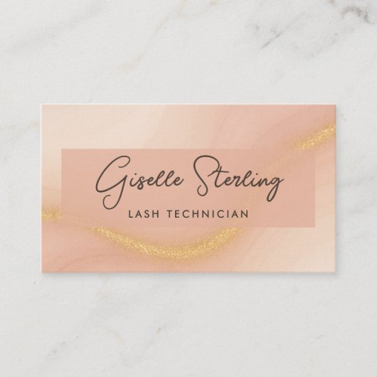 Watercolor Lash Technician QR Code Visitenkarte (Vorderseite)