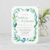 Watercolor Laurel Eucalyptus Leaf Foliath Einladung (Stehend Vorderseite)