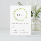Watercolor Laurel UAWG RSVP Karte (Stehend Vorderseite)
