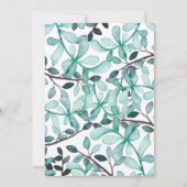 Watercolor Laurel Verlasse Monogram Wedding Einladung (Rückseite)