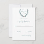 Watercolor Laurel Verlasse Monogram Wedding RSVP Karte (Vorderseite)