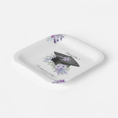 Watercolor  Lavander Purple Floral Graduation  Pappteller (Gewinkelt)