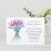 Watercolor-Lavendel-Blumen-Hochzeit Einladung (Stehend Vorderseite)