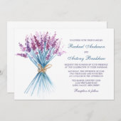 Watercolor-Lavendel-Blumen-Hochzeit Einladung (Vorne/Hinten)