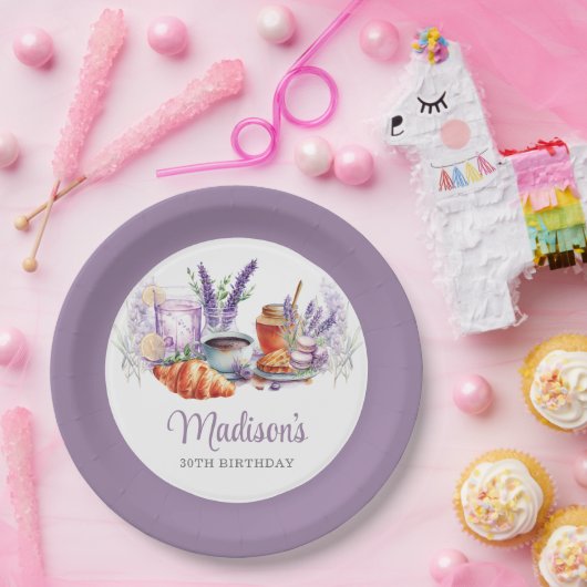 Watercolor Lavendel Brunch Brunch Custom Pappteller (Party)