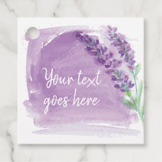 Watercolor Lavendel Essenzielle Öle Geschenkanhänger (Vorderseite)