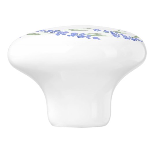 Watercolor Lavendel Wreath Keramikknauf (Seitenansicht)