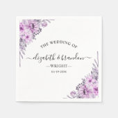 Watercolor Lavender and Violet Floral Wedding Part Serviette (Vorderseite)