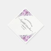 Watercolor Lavender and Violet Floral Wedding Part Serviette (Ecke)
