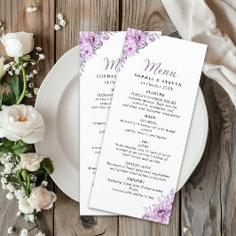 Watercolor Lavender and Violet Floral Wedding  Programm