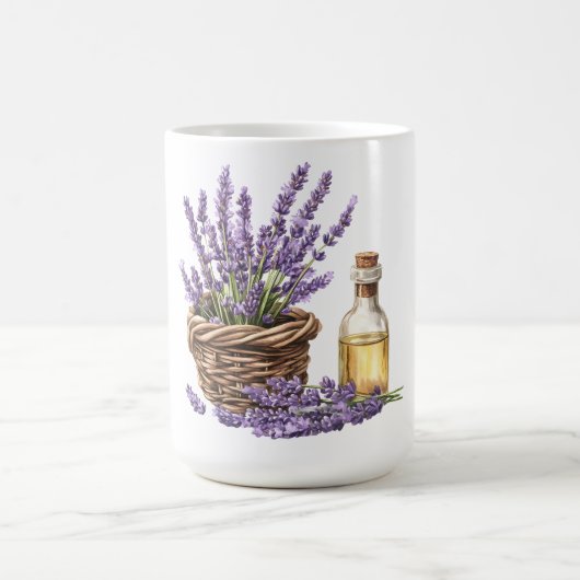  Watercolor Lavender Basket Kaffeetasse (Mittel)