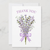 Watercolor Lavender Bouquet Vielen Dank Dankeskarte (Vorderseite)