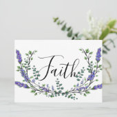 Watercolor Lavender Eucalyptus calligence Glaube Einladung (Stehend Vorderseite)