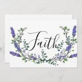 Watercolor Lavender Eucalyptus calligence Glaube Einladung (Vorne/Hinten)