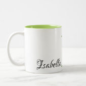 Watercolor Lavender Eucalyptus monogramm Buchstabe Zweifarbige Tasse (Links)