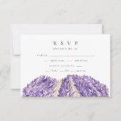 Watercolor Lavender Fields Wedding RSVP (Vorderseite)