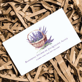 Watercolor Lavender Florist Elegante Visitenkarte