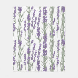Watercolor Lavender Flowers Fleecedecke