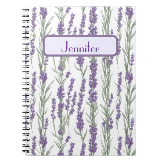 Watercolor Lavender Flowers Personalized Notizblock (Vorderseite)
