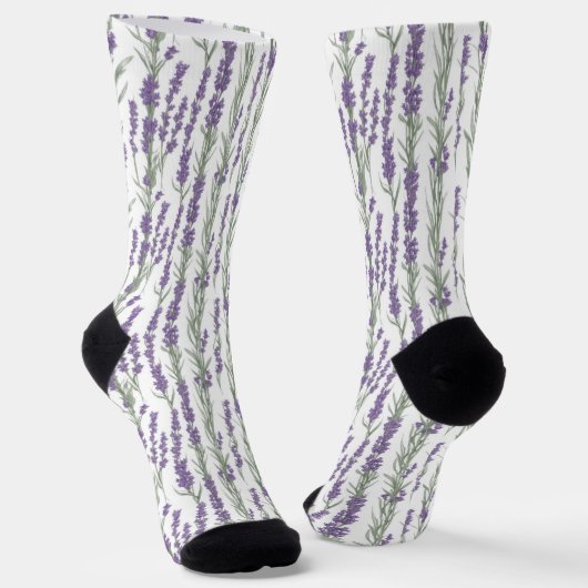 Watercolor Lavender Flowers Socken (Gewinkelt)