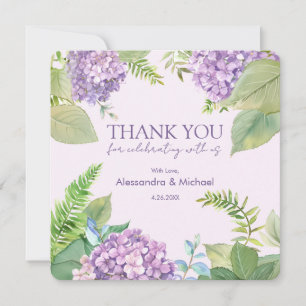 Watercolor Lavender Hydrangea Wedding Vielen Dank Einladung