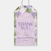 Watercolor Lavender Hydrangea Wedding Vielen Dank Geschenkanhänger (Rückseite)