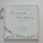 Watercolor Lavender Jegliche Überraschung Geburtst Einladung