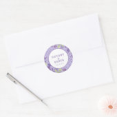 Watercolor Lavender Lilac Wedding Runder Aufkleber (Umschlag)