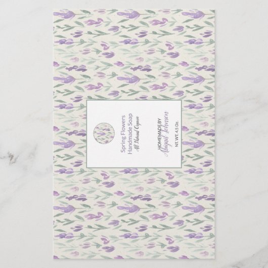 💜 Watercolor Lavender Modern Soap Wrap (Vorderseite)