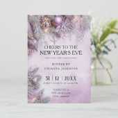 Watercolor lavender New Year's Eve Party Einladung (Stehend Vorderseite)