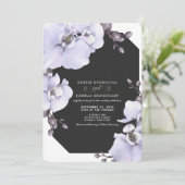 Watercolor Lavender Orchids Wedding Invitation  Einladung (Stehend Vorderseite)