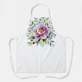 Watercolor Lavender Peony and Eucalyptus Botanical Schürze (Vorderseite)